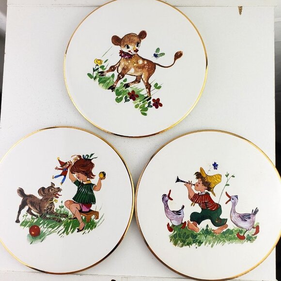 Bucks County Ceramics Hand Painted Trivets Set of Three NWT - Picture 1 of 2